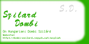 szilard dombi business card